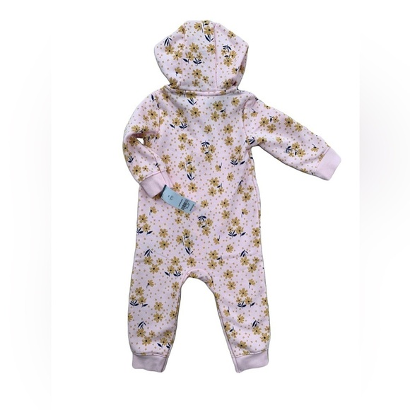 Carter’s Size 12 Months NWT Fleece Full Zip-Up Hooded Jumpsuit - Picture 2 of 4